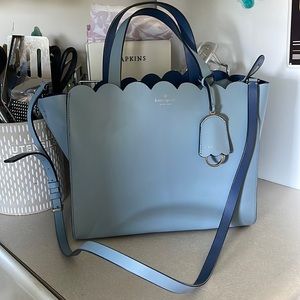 Large Kate Spade Crossbody Baby Blue Scallop Bag